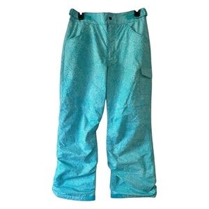 COLUMBIA girls teal patterned “outgrown” snow/ski pants